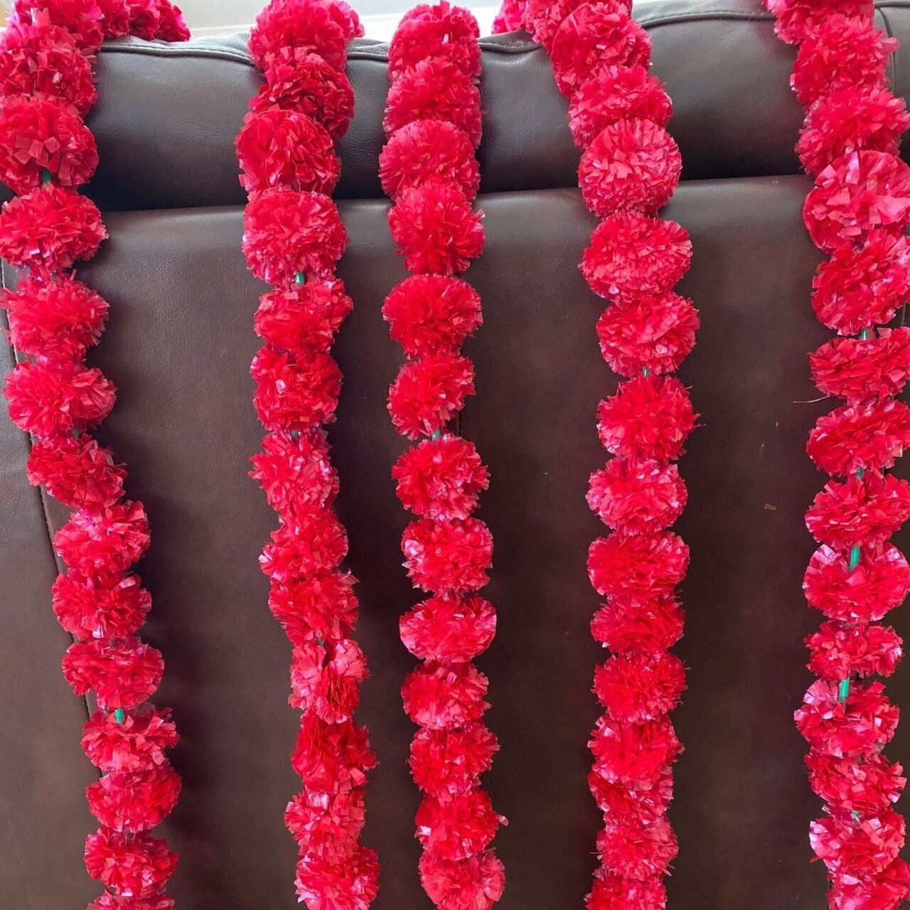 Artificial Marigold Strings, Diwali Decoration, Day of the Dead, Halloween, Marygold Flower Garland, Pooja Backdrop, Aztec Marigold Flowers